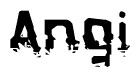 The image contains the word Angi in a stylized font with a static looking effect at the bottom of the words