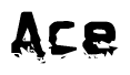 The image contains the word Ace in a stylized font with a static looking effect at the bottom of the words