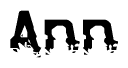 The image contains the word Ann in a stylized font with a static looking effect at the bottom of the words