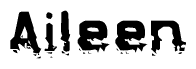The image contains the word Aileen in a stylized font with a static looking effect at the bottom of the words