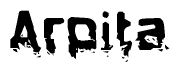 The image contains the word Arpita in a stylized font with a static looking effect at the bottom of the words