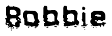 The image contains the word Bobbie in a stylized font with a static looking effect at the bottom of the words