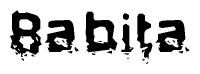The image contains the word Babita in a stylized font with a static looking effect at the bottom of the words
