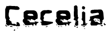 The image contains the word Cecelia in a stylized font with a static looking effect at the bottom of the words