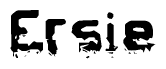 The image contains the word Ersie in a stylized font with a static looking effect at the bottom of the words