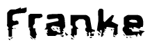 The image contains the word Franke in a stylized font with a static looking effect at the bottom of the words