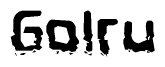 The image contains the word Golru in a stylized font with a static looking effect at the bottom of the words