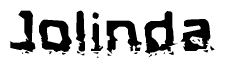 The image contains the word Jolinda in a stylized font with a static looking effect at the bottom of the words