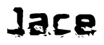 The image contains the word Jace in a stylized font with a static looking effect at the bottom of the words