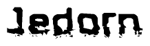 The image contains the word Jedorn in a stylized font with a static looking effect at the bottom of the words