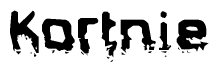 The image contains the word Kortnie in a stylized font with a static looking effect at the bottom of the words