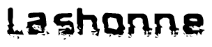The image contains the word Lashonne in a stylized font with a static looking effect at the bottom of the words