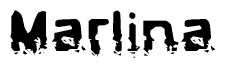 The image contains the word Marlina in a stylized font with a static looking effect at the bottom of the words