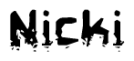 The image contains the word Nicki in a stylized font with a static looking effect at the bottom of the words
