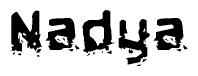 The image contains the word Nadya in a stylized font with a static looking effect at the bottom of the words