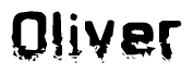 The image contains the word Oliver in a stylized font with a static looking effect at the bottom of the words