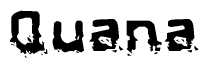The image contains the word Quana in a stylized font with a static looking effect at the bottom of the words