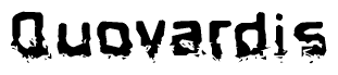 The image contains the word Quovardis in a stylized font with a static looking effect at the bottom of the words