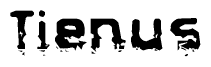 The image contains the word Tienus in a stylized font with a static looking effect at the bottom of the words