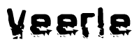 The image contains the word Veerle in a stylized font with a static looking effect at the bottom of the words