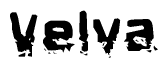 The image contains the word Velva in a stylized font with a static looking effect at the bottom of the words