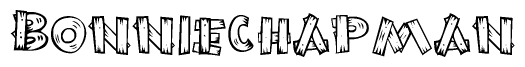 The image contains the name Bonniechapman written in a decorative, stylized font with a hand-drawn appearance. The lines are made up of what appears to be planks of wood, which are nailed together