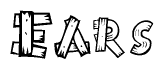 The clipart image shows the name Ears stylized to look like it is constructed out of separate wooden planks or boards, with each letter having wood grain and plank-like details.