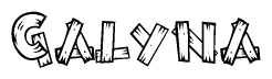 The clipart image shows the name Galyna stylized to look like it is constructed out of separate wooden planks or boards, with each letter having wood grain and plank-like details.