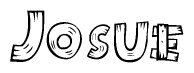 The clipart image shows the name Josue stylized to look like it is constructed out of separate wooden planks or boards, with each letter having wood grain and plank-like details.
