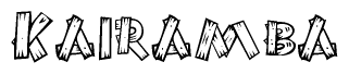 The clipart image shows the name Kairamba stylized to look like it is constructed out of separate wooden planks or boards, with each letter having wood grain and plank-like details.