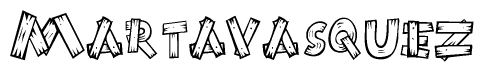 The clipart image shows the name Martavasquez stylized to look as if it has been constructed out of wooden planks or logs. Each letter is designed to resemble pieces of wood.