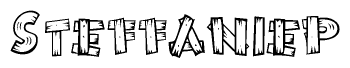 The clipart image shows the name Steffaniep stylized to look as if it has been constructed out of wooden planks or logs. Each letter is designed to resemble pieces of wood.