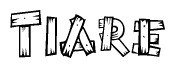 The clipart image shows the name Tiare stylized to look as if it has been constructed out of wooden planks or logs. Each letter is designed to resemble pieces of wood.