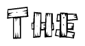 The image contains the name The written in a decorative, stylized font with a hand-drawn appearance. The lines are made up of what appears to be planks of wood, which are nailed together