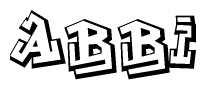 The clipart image depicts the word Abbi in a style reminiscent of graffiti. The letters are drawn in a bold, block-like script with sharp angles and a three-dimensional appearance.