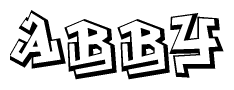 The clipart image features a stylized text in a graffiti font that reads Abby.