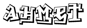 The clipart image features a stylized text in a graffiti font that reads Ahmet.