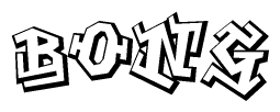 The clipart image depicts the word Bong in a style reminiscent of graffiti. The letters are drawn in a bold, block-like script with sharp angles and a three-dimensional appearance.