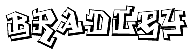 The clipart image features a stylized text in a graffiti font that reads Bradley.