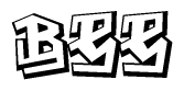 The clipart image features a stylized text in a graffiti font that reads Bee.