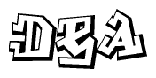 The clipart image features a stylized text in a graffiti font that reads Dea.