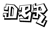 The clipart image features a stylized text in a graffiti font that reads Der.