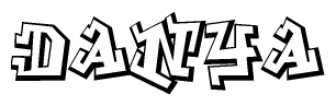 The clipart image features a stylized text in a graffiti font that reads Danya.