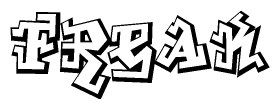 The clipart image features a stylized text in a graffiti font that reads Freak.