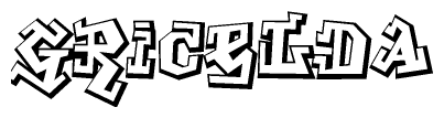 The image is a stylized representation of the letters Gricelda designed to mimic the look of graffiti text. The letters are bold and have a three-dimensional appearance, with emphasis on angles and shadowing effects.