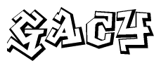 The clipart image features a stylized text in a graffiti font that reads Gacy.