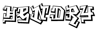 The clipart image features a stylized text in a graffiti font that reads Hendry.