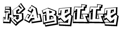 The image is a stylized representation of the letters Isabelle designed to mimic the look of graffiti text. The letters are bold and have a three-dimensional appearance, with emphasis on angles and shadowing effects.