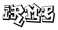 The clipart image features a stylized text in a graffiti font that reads Irme.