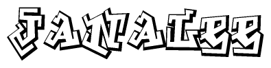 The clipart image features a stylized text in a graffiti font that reads Janalee.